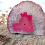 Ahhaat lõige kristallküünlahoidja roosa-fuksia
