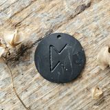 Šungiit käsitöö ripats ruuni ja nahkpaelaga