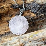 Roosa kvarts roosiõis ripats ketiga 925"