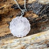 Roosa kvarts roosiõis ripats ketiga 925"