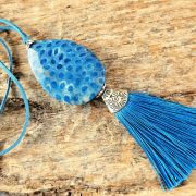 Boho-kaelaehe sinine fossiilkorall