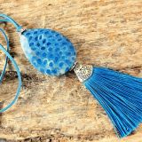 Boho-kaelaehe sinine fossiilkorall