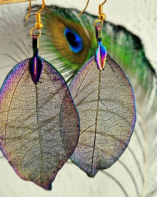 Kõrvarõngad Lehed virmalised | Koidukuma disain