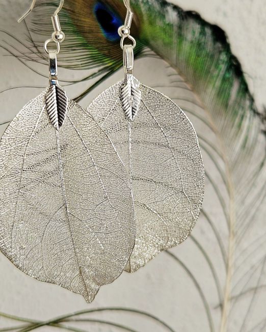 Kõrvarõngad Lehed hõbedane | Koidukuma disain