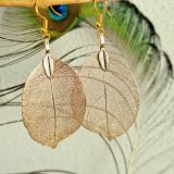 Kõrvarõngad Lehed roosakaskuld | Koidukuma disain